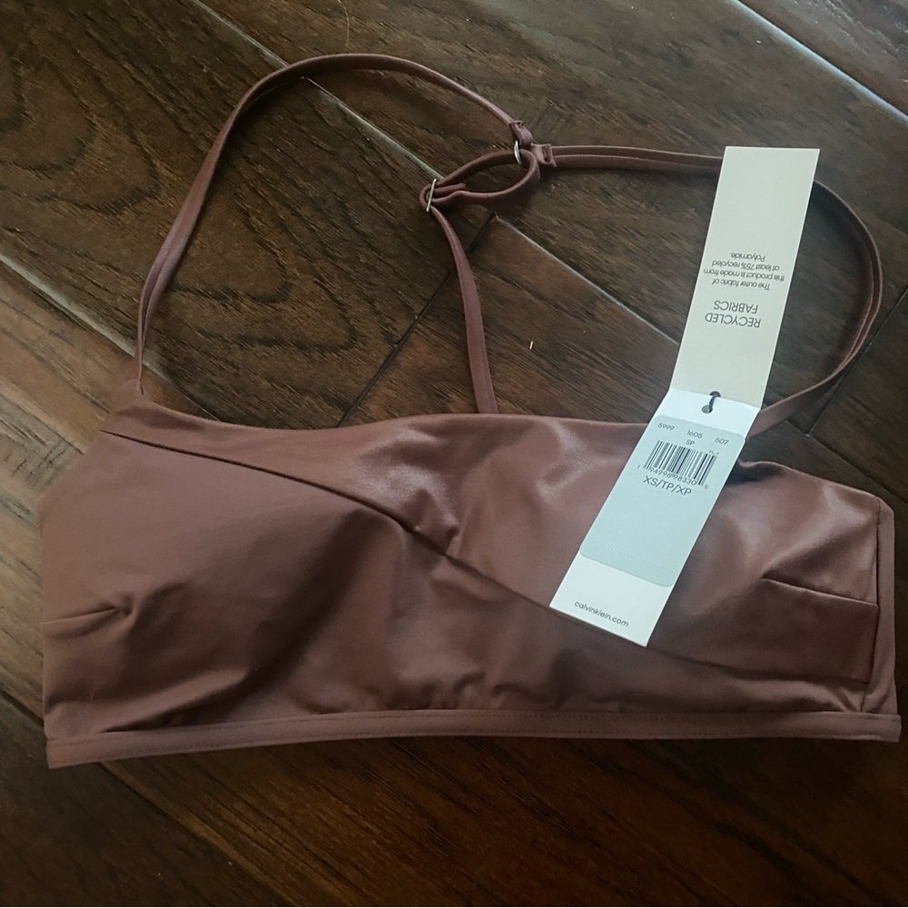 Calvin Klein Swimwear Maroon Bikini Top. Size XS NWT